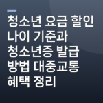 청소년 요금 할인 나이 기준과 청소년증 발급 방법 대중교통 혜택 정리