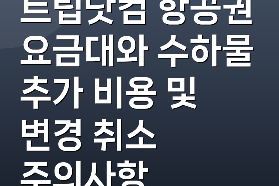 트립닷컴 항공권 요금대와 수하물 추가 비용 및 변경 취소 주의사항