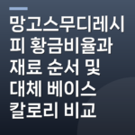 망고스무디레시피 황금비율과 재료 순서 및 대체 베이스 칼로리 비교