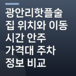 광안리핫플술집 위치와 이동 시간 안주 가격대 주차 정보 비교