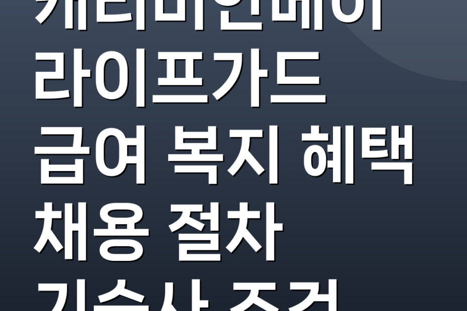 캐리비안베이 라이프가드 급여 복지 혜택 채용 절차 기숙사 조건
