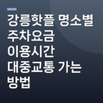 강릉핫플 명소별 주차요금 이용시간 대중교통 가는 방법