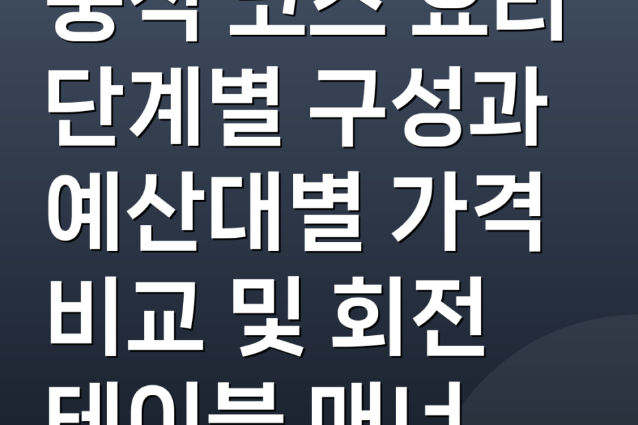 중식 코스 요리 단계별 구성과 예산대별 가격 비교 및 회전 테이블 매너
