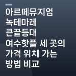 아르떼뮤지엄 녹테마레 큰끝등대 여수핫플 세 곳의 가격 위치 가는 방법 비교