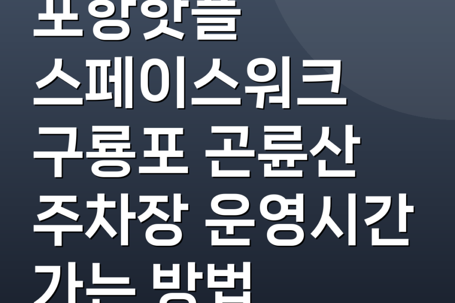 포항핫플 스페이스워크 구룡포 곤륜산 주차장 운영시간 가는 방법