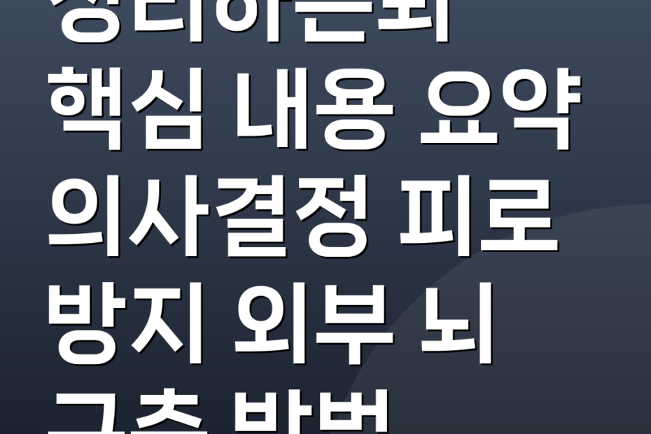 정리하는뇌 핵심 내용 요약 의사결정 피로 방지 외부 뇌 구축 방법