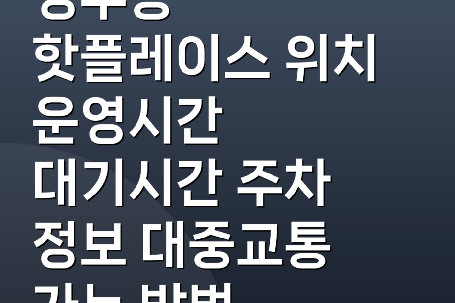 성수동 핫플레이스 위치 운영시간 대기시간 주차 정보 대중교통 가는 방법