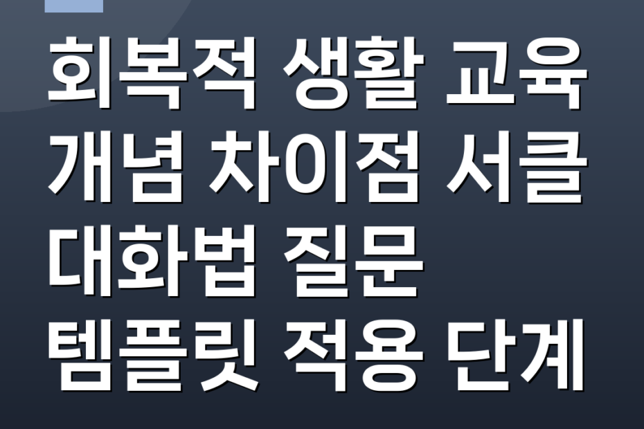 회복적 생활 교육 개념 차이점 서클 대화법 질문 템플릿 적용 단계
