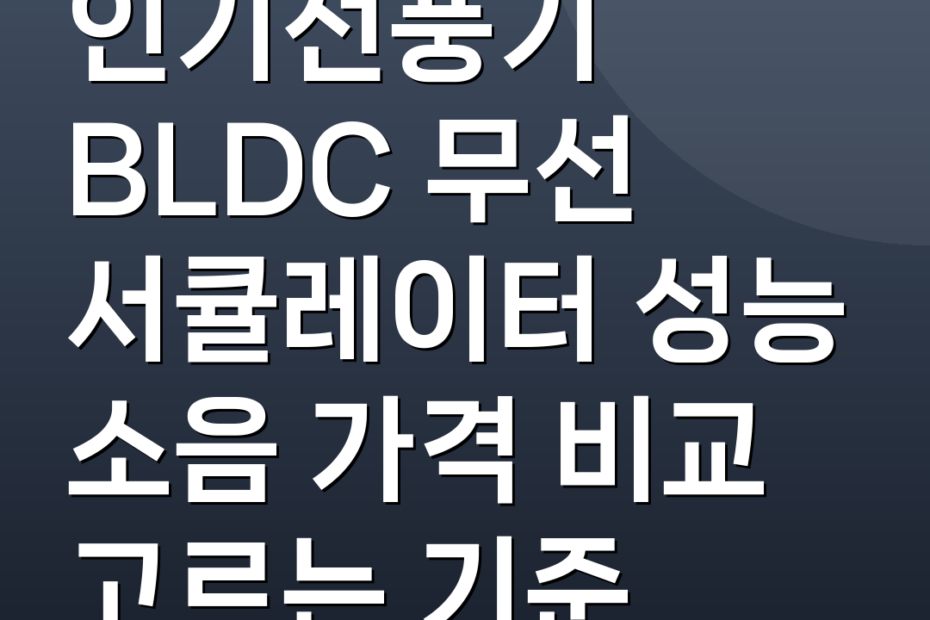 인기선풍기 BLDC 무선 서큘레이터 성능 소음 가격 비교 고르는 기준