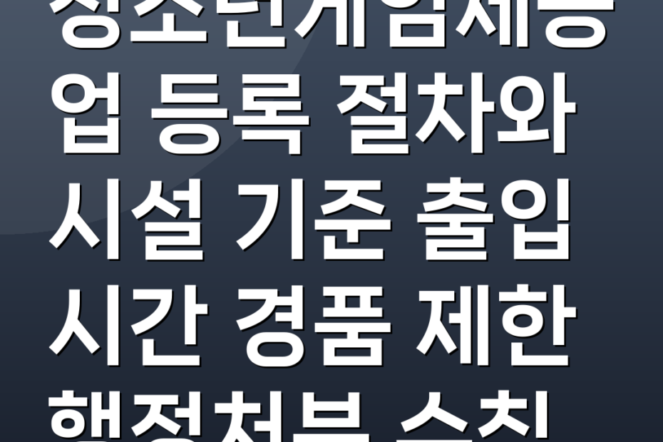 청소년게임제공업 등록 절차와 시설 기준 출입 시간 경품 제한 행정처분 수칙