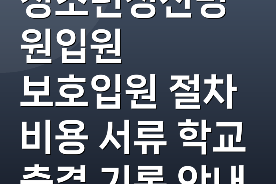 청소년정신병원입원 보호입원 절차 비용 서류 학교 출결 기록 안내