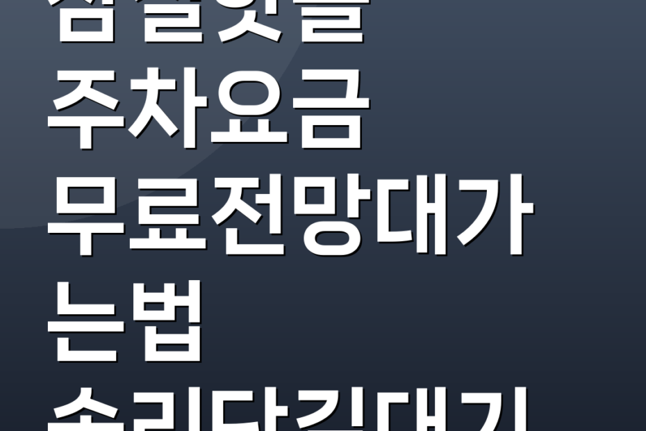 잠실핫플 주차요금 무료전망대가는법 송리단길대기