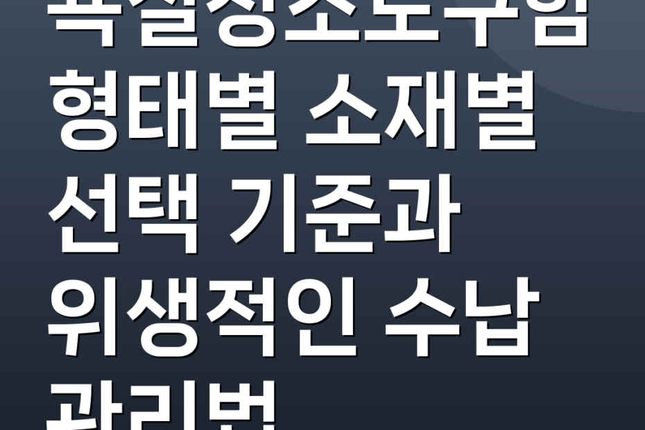 욕실청소도구함 형태별 소재별 선택 기준과 위생적인 수납 관리법