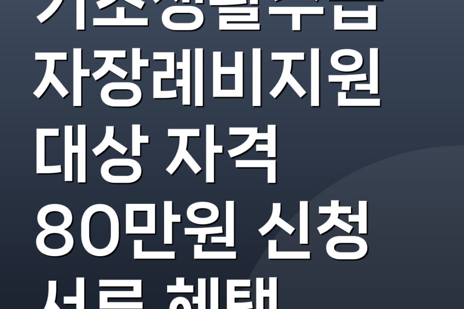 기초생활수급자장례비지원 대상 자격 80만원 신청 서류 혜택
