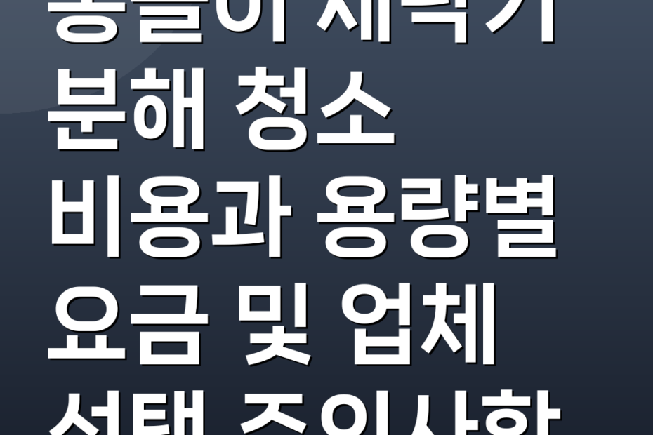통돌이 세탁기 분해 청소 비용과 용량별 요금 및 업체 선택 주의사항